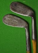 2x Lady mashie niblicks 1 x by FH Ayres and another showing the anchor cleek mark, both fitted