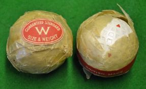 2x "W" British Made square mesh dimple wrapped balls â€“ in the original paper wrappers â€“ one with