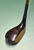 C Maggs Maker Potters Bar - fine dark stained persimmon semi longnose socket head putter with full