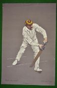 Original Chevalier Taylor colour lithograph cricket print 1905 â€“ titled Capt Wynyard - printed
