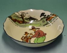 Scarce Royal Doulton golfing series ware fruit bowl â€“ wavy rim decorated with Crombie style