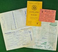 3 x 1950s Wales rugby programmes (A) and ticket from 1931 - 2 signed to incl Grand Slam v Ireland 50