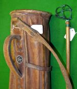 The Gleneagles leather pencil golf club bag c/w ball pocket, handle & leather strap â€“ very useable