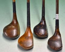 4x assorted scare/socket head woods to incl W Hunter Richmond late scare neck stained dog wood