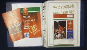 Selection of 1990s Onward Wales v Scotland Signed Rugby Programmes â€“ mostly played in Wales,