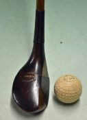 Rare and unusual J Sherlock `Wooden Cleek` stamped to the crown, elongated mallet head shaped lofted