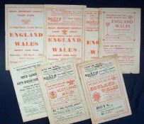 Various 1950s Wales International Rugby Programmes â€“ all played at Cardiff Arms Park including v