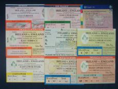 Collection of 1980s Ireland v England Rugby Match Tickets â€“ all played at Lansdowne Road to