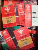 Quantity of 1960 Onwards Predominantly Wales International Rugby Match Programmes â€“ consisting