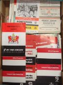 Large Quantity of 1957 Onwards Pontypool Rugby Match Programmes â€“ including some (H) and (A)