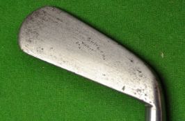 Robert White c.1890 St Andrews early curved faced cleek with 4.5" hosel and stamped McEwan below the