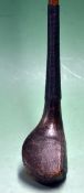 J Aitken scare neck brassie - with full leather face insert and "wrap over" brass sole plate,