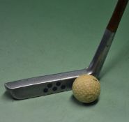 J Randall patent `X` model 5.5`elongated ridged top oversized Alloy mallet head putter - with