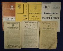 Selection of 1948 Onwards Barbarian Rugby Match Programmes â€“ to include v Newport at Newport on
