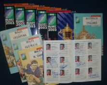 Selection of 1991-2003 Wales Rugby World Cup Signed Programmes â€“ including v W. Samoa 1991 (21