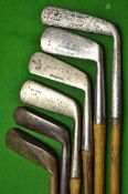 6x Assorted putters to include a James Gourlay Gem putter, a concentric back `excelsior` putter by D