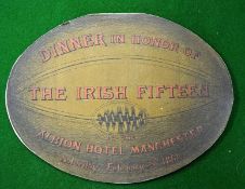 Rare 1881 Ireland Rugby International dinner menu â€“following the international match against