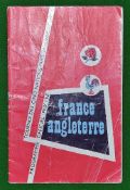 1962 France (Champions) v England Rugby Programme â€“ played on 24/02/62 at Stade Colombes, with