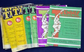 Collection of 18x pre war "Tennis Illustrated" monthly magazines from 1937 onwards â€“ to incl a
