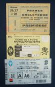 3 x 1960s Onward France v England Rugby Match Tickets â€“ all played in France to include on 26/02/