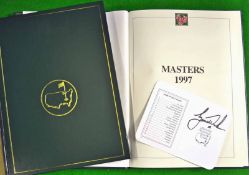 Masters Annual 1997 and Masters signed score card won by winner Tiger Woods â€“ 1st ed original