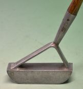 Otto Hackbarth Patent alloy forked neck putter c. 1920 stamped to the sole Pat No. 687539 together