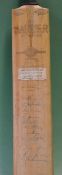 Rare 1948 Australia v Scotland signed cricket bat â€“ c/w typed paper label which reads "Ross County