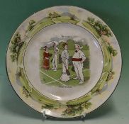 Early Tennis Plate by Victor Venner c1905 â€“ amusing tennis scene titled `Tennis - Mixed Doubles`
