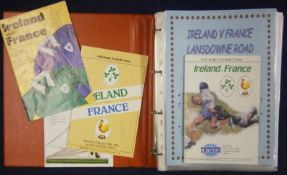 Collection of 1980s Onward Ireland v France Signed Rugby Programmes â€“ all played in Ireland,