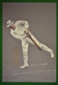 Original Chevalier Taylor colour lithograph cricket print 1905 â€“ titled Lord Harris - printed by