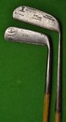 2x interesting long hosel blade putters to incl a rare belly putter (overall 40" long) c/w 5"