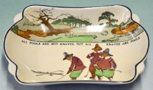 Royal Doulton Golfing series ware large sandwich serving rectangular plate â€“ decorated with