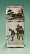 Fine Royal Doulton Golfing series ware small square vase â€“ decorated with Crombie style golfers