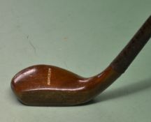 Fine D & W Auchterlonie St Andrews late transitional scare neck putter c.1900 c/w brass sole plate