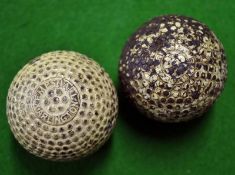 2x bramble pattern rubber core golf balls to incl Kempshall Arlington with Pat date to the pole 1902