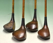 4x brassies and spoons socket head golf woods to incl C J Hollins brassie and spoon, D Anderson