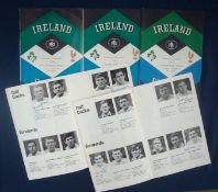 5 x 1960s Ireland v France Signed Rugby Programmes â€“ all played at Lansdowne Road including on