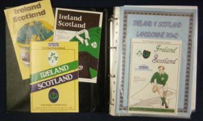 Selection of 1980s Onward Ireland v Scotland Signed Rugby Programmes â€“ all played at Lansdowne