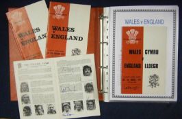 Collection of 1970/80s Wales Signed Rugby Programmes â€“ all played at Cardiff Arms Park, consisting