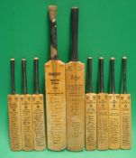 9 x Various Miniature Cricket Bats â€“ consisting of 1957 West Indies, 1958 New Zealand, 1959 India,