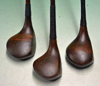 3 x D & W Auchterlonie large head brassie, a D Anderson brassie and Marshalls large headed