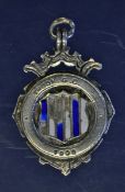 1908 Troon Golf Club silver and enamel golf medal â€“ made by Fattorini â€“ plain back â€“ enamel