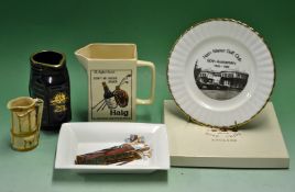 Collection of golfing theme ceramics to incl Wedgwood "Ralph Lauren" dish, Haig Whisky water jug,