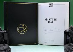 Masters Annual 1991 signed by the winner Ian Woosnamâ€“ 1st ed original green and leather gilt