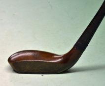 R Forgan "A. Kirkaldy" stamped longnose scare neck brown stained dogwood putter c. 1900 â€“diamond