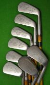 Rare and outstanding matching set of 8 x Robert Forgan deep faced Gold medal `Matched Set` irons