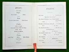Rare Irish Rovers Rugby dinner menu c. 1880 â€“ held after the match against Cardiff â€“ dignitaries