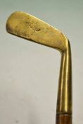 Brass Sunday golf walking stick fitted with brass putter handle stamped with the makers Condie