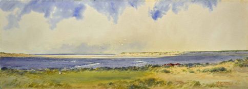 Partridge, Frank H (1849-1929) HUNSTANTON GOLF COURSE - 9th Tee Hunstanton overlooking Gore Point