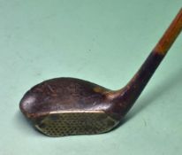 Rare Patent The Dint beech wood mallet head putter with silver integral face and sole and fitted